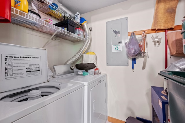 10 Mountain Brook Cir Unit 2, Lincoln, NH 03251 - laundry room featuring electric panel and washer and dryer