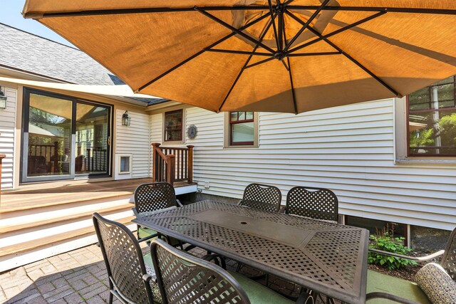 3 Foundry St, Amherst, NH 03031 - deck with outdoor dining space