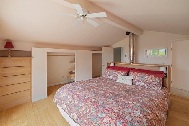 1065 Center Fayston Rd, Fayston, VT 05660 - bedroom with wood finished floors, a ceiling fan, and multiple closets