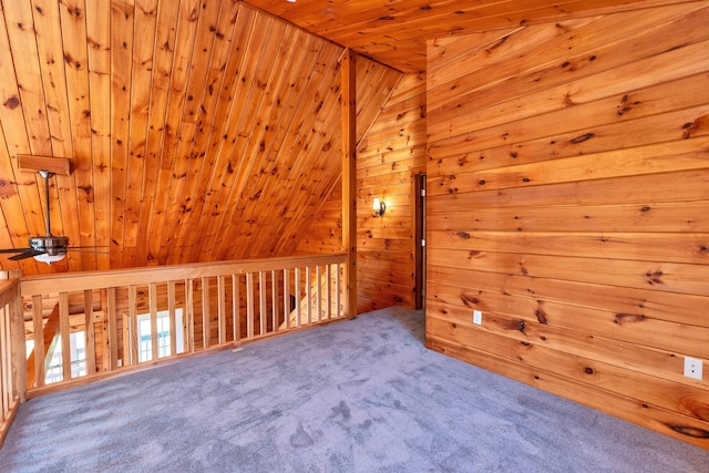 201 Deering Center Rd, Deering, NH 03244 - bonus room with ceiling fan, wood walls, carpet floors, and wood ceiling