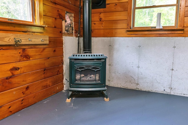 201 Deering Center Rd, Deering, NH 03244 - detailed view of a wood stove and finished concrete floors