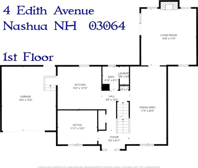 4 Edith Ave, Nashua, NH 03064 - property floor plan
