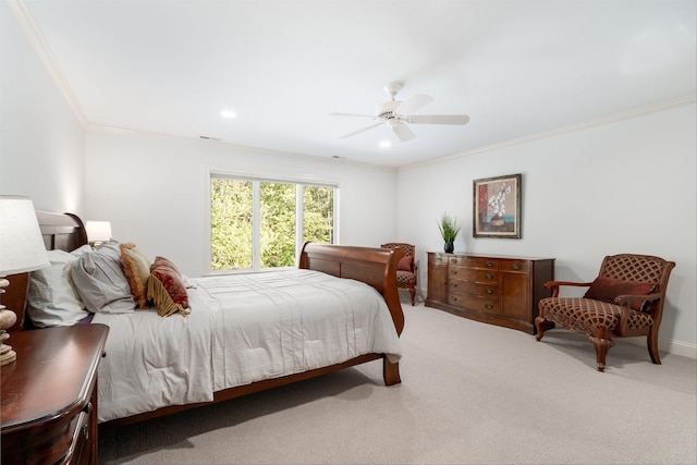 64 Sterling Pl, Bow, NH 03304 - bedroom with ornamental molding, carpet flooring, and a ceiling fan