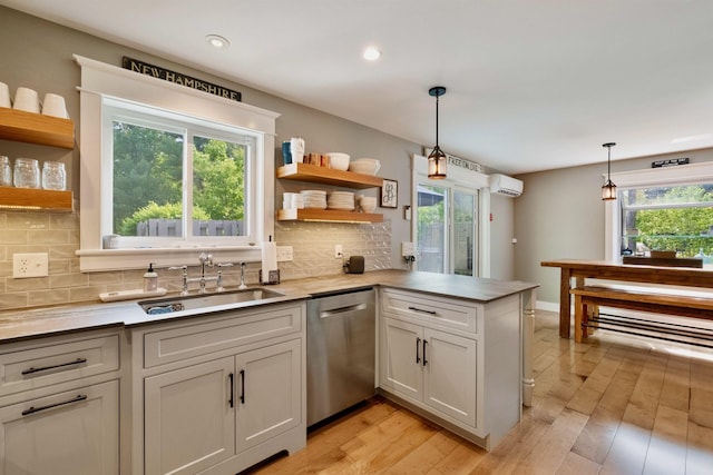 60 Weirs Rd Unit H1, Gilford, NH 03249 - kitchen with open shelves, dishwasher, a sink, healthy amount of natural light, and recessed lighting