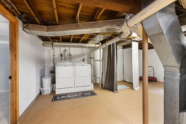 45 Cohas Ave, Manchester, NH 03109 - unfinished basement featuring separate washer and dryer and baseboards