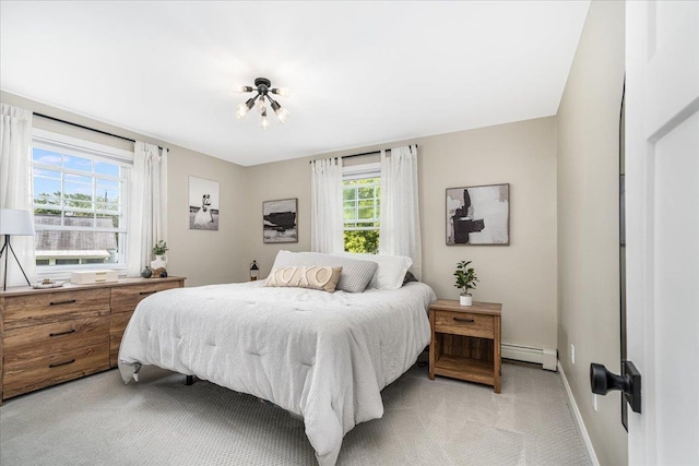 85 Lee Ave, Manchester, NH 03109 - bedroom with light carpet, a baseboard heating unit, and baseboards