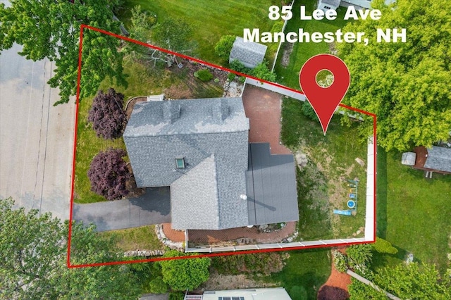 85 Lee Ave, Manchester, NH 03109 - view from above of property with property parcel outlined