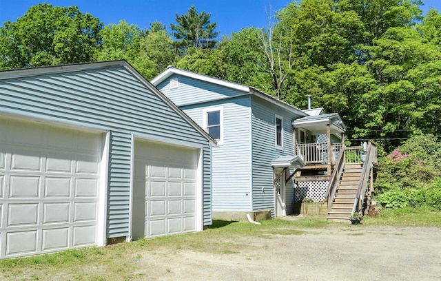 170 Brown Rd, Harrisville, NH 03450 - view of front facade featuring stairway and a wooden deck