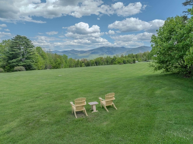 394 Sunset Hill Rd, Sugar Hill, NH 03586 - view of green lawn featuring a mountain view and a rural view