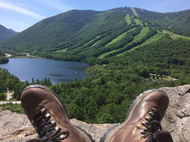 394 Sunset Hill Rd, Sugar Hill, NH 03586 - view of mountain background featuring a nearby body of water and a forest