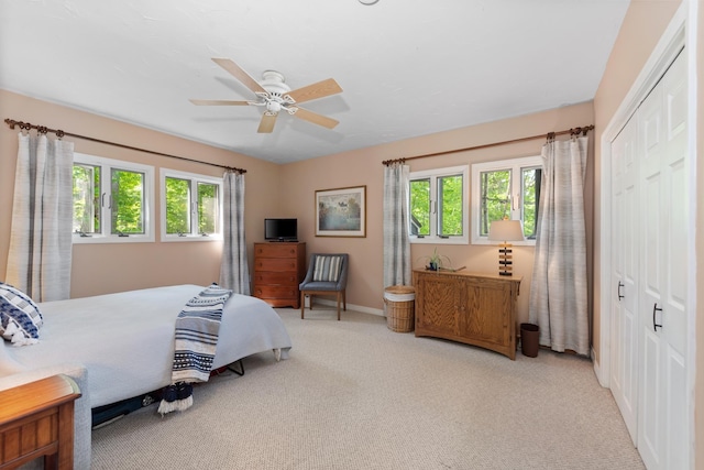 110 Heights Rd, Gilford, NH 03249 - bedroom featuring carpet flooring, multiple windows, baseboards, and a closet