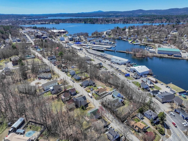 319 Mechanic St, Laconia, NH 03246 - aerial view of property and surrounding area featuring a water and mountain view