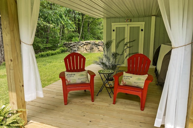 52 Meadow Ln, Belmont, NH 03220 - wooden deck with a lawn