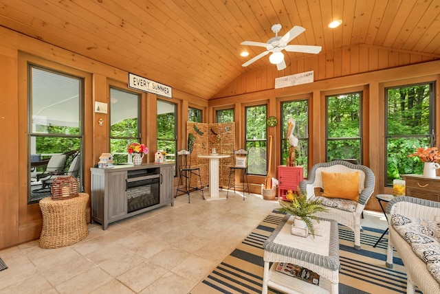 52 Meadow Ln, Belmont, NH 03220 - sunroom with lofted ceiling and wooden ceiling
