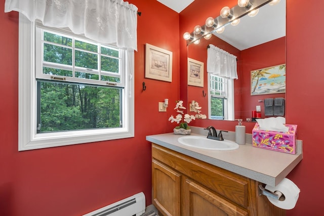 52 Meadow Ln, Belmont, NH 03220 - bathroom featuring vanity and a baseboard heating unit