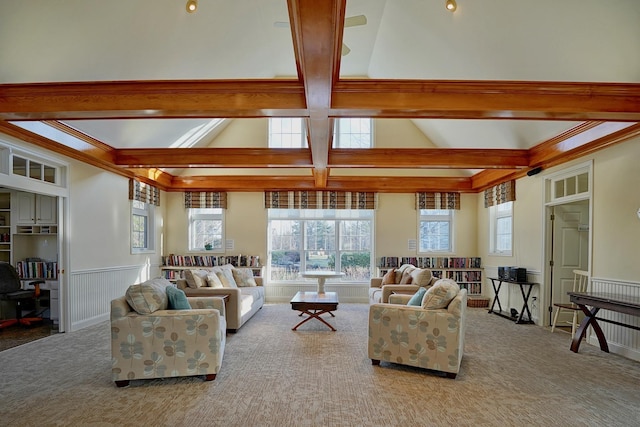3 Sterling Hill Ln Unit 324, Exeter, NH 03833 - living area with carpet, ornamental molding, and wainscoting