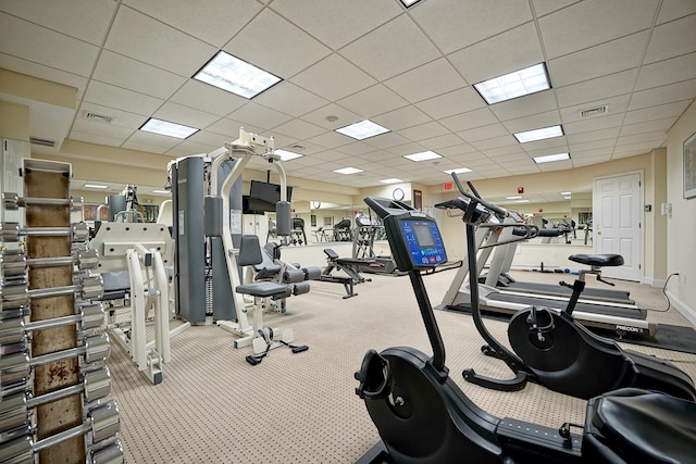 3 Sterling Hill Ln Unit 324, Exeter, NH 03833 - workout area with carpet flooring, baseboards, and a paneled ceiling