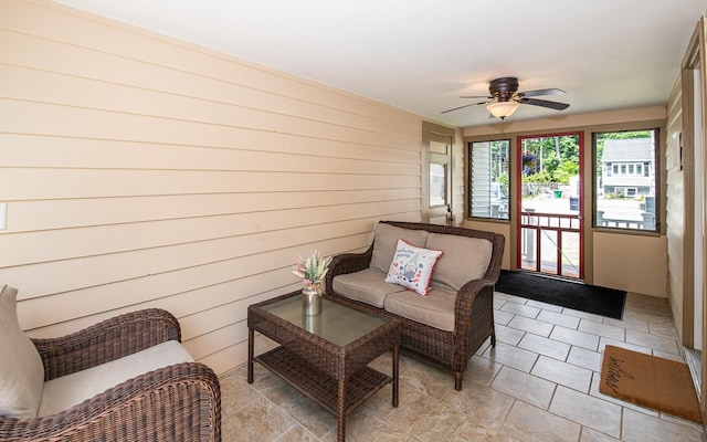 2 E Dunstable Rd, Nashua, NH 03060 - sunroom with a ceiling fan and outdoor lounge area