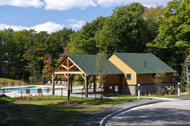 616 Scenic Rd Unit 102, Laconia, NH 03246 - surrounding community with a pool and a gazebo