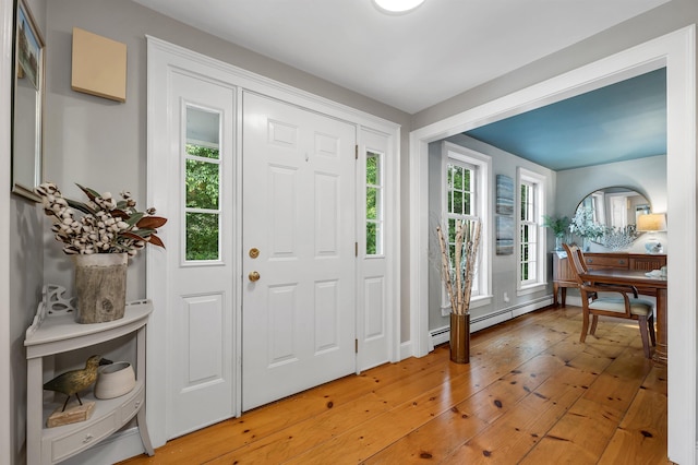 12 Ridgewood Ter, Exeter, NH 03833 - entryway featuring light wood-style floors and a baseboard radiator