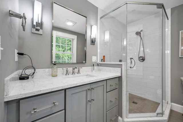 12 Ridgewood Ter, Exeter, NH 03833 - full bathroom featuring a stall shower and vanity