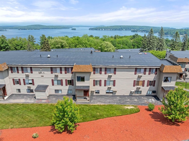 144 Treetop Cir Unit 15, Laconia, NH 03246 - aerial view of property and surrounding area featuring a large body of water