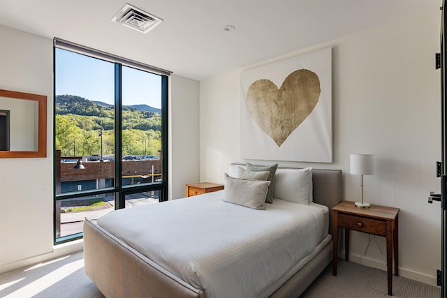 69 Hourglass Dr Unit 205, Stowe, VT 05672 - carpeted bedroom with expansive windows and baseboards