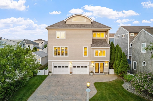 30 Ancient Hwy, Hampton, NH 03842 - shingle-style home featuring a garage, decorative driveway, and a shingled roof