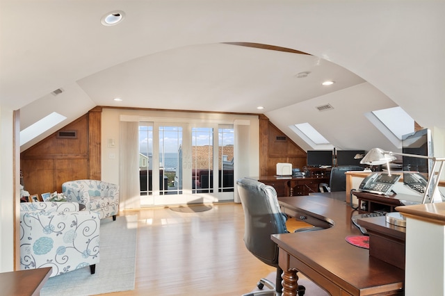30 Ancient Hwy, Hampton, NH 03842 - office space with lofted ceiling, a skylight, light wood-style floors, and recessed lighting