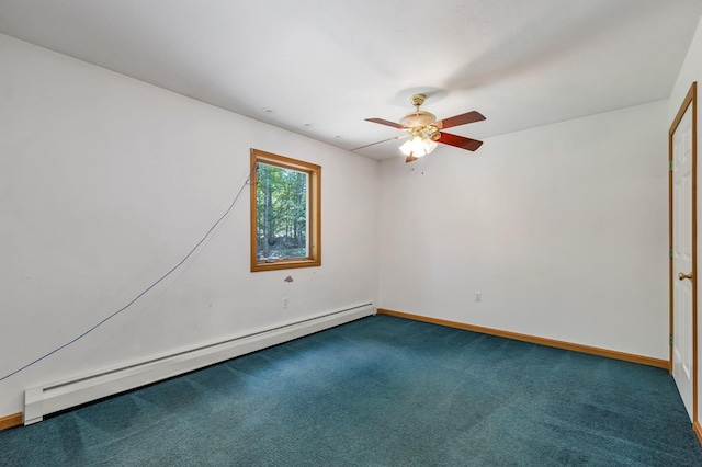 161 Frank C Gilman Hwy, Alton, NH 03809 - unfurnished room featuring baseboard heating, carpet floors, ceiling fan, and baseboards