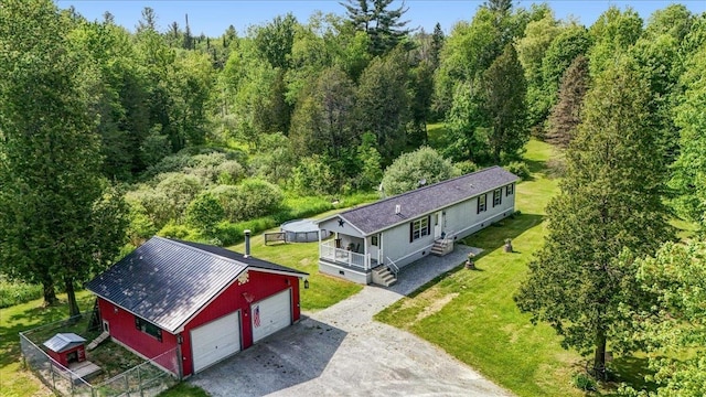 4611 W Berkshire Rd, Enosburg, VT 05450 - aerial view of property and surrounding area featuring a forest