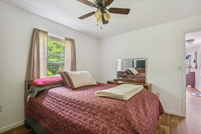 4611 W Berkshire Rd, Enosburg, VT 05450 - bedroom with wood finished floors, baseboards, and a ceiling fan