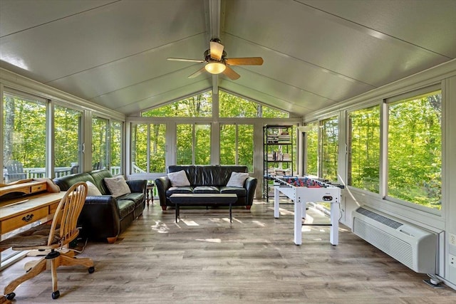 165 Golf Course Rd, Warren, VT 05674 - sunroom / solarium featuring an outdoor living space, plenty of natural light, and ceiling fan