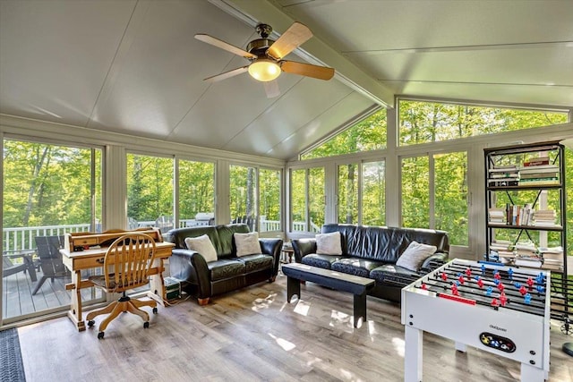 165 Golf Course Rd, Warren, VT 05674 - sunroom featuring wood finished floors and a wooden deck