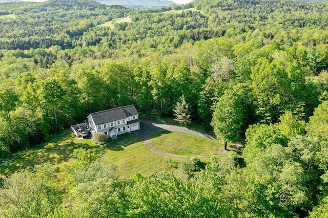 165 Golf Course Rd, Warren, VT 05674 - aerial view of property and surrounding area with a heavily wooded area