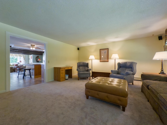 402 E Rd, Cornish, NH 03745 - carpeted living area with baseboard heating and a textured ceiling