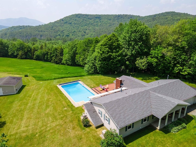402 E Rd, Cornish, NH 03745 - view of subject property with a forest, a mountainous background, and a pool
