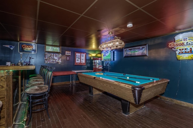 50 Kienia Rd, Hudson, NH 03051 - rec room featuring pool table, wood finished floors, baseboards, and a dry bar