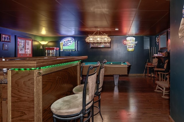 50 Kienia Rd, Hudson, NH 03051 - indoor dry bar with pool table, wood-type flooring, and baseboards