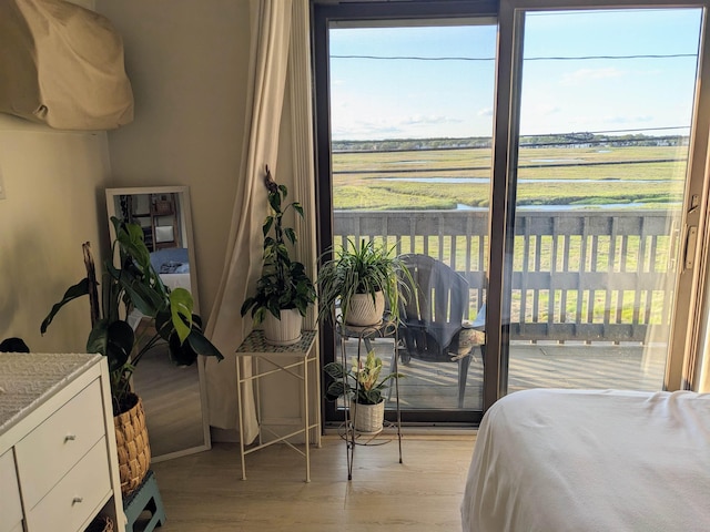 415 Ocean Blvd Unit 1D, Hampton, NH 03842 - bedroom featuring multiple windows, light wood-style floors, and a water view