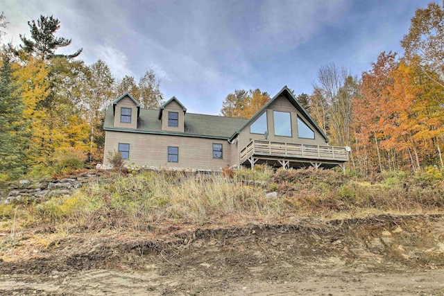 105 Valley View Rd, Easton, NH 03580 - rear view of property featuring a wooden deck