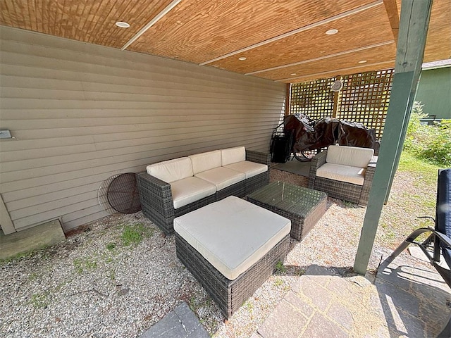 422/431 Little Rutland Rd, Castleton, VT 05735 - view of patio with an outdoor living space