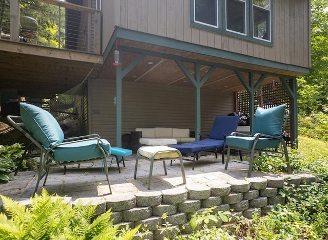 422/431 Little Rutland Rd, Castleton, VT 05735 - view of patio / terrace featuring an outdoor hangout area