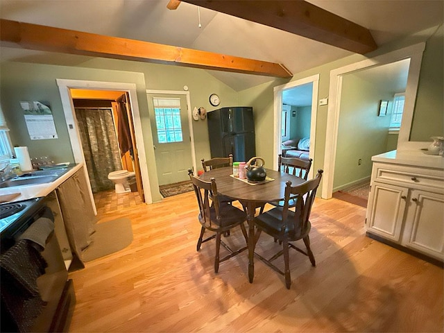 422/431 Little Rutland Rd, Castleton, VT 05735 - dining room with light wood-style floors and a ceiling fan
