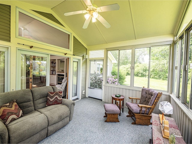 115 Meadow Run Rd, Williston, VT 05495 - sunroom / solarium with ceiling fan, vaulted ceiling, french doors, and outdoor lounge area