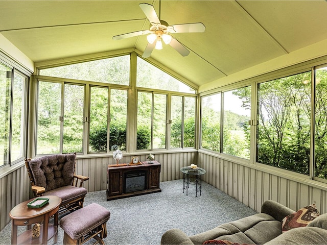 115 Meadow Run Rd, Williston, VT 05495 - sunroom with a ceiling fan and vaulted ceiling
