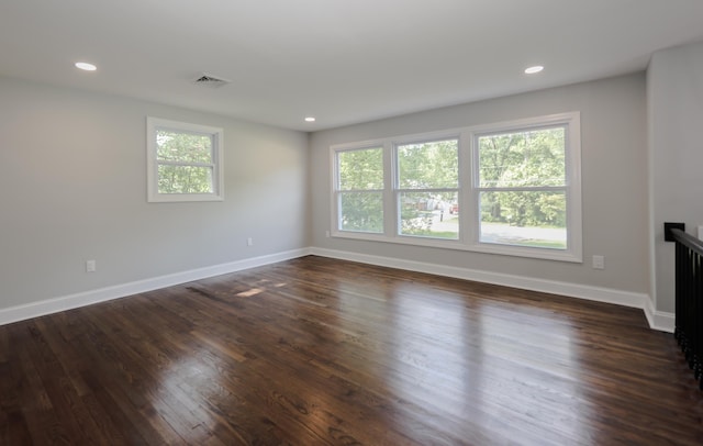 21 Ridgefield Dr, Milford, NH 03055 - unfurnished living room featuring baseboards, dark wood finished floors, and recessed lighting