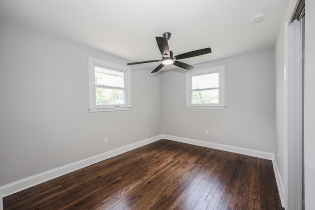 21 Ridgefield Dr, Milford, NH 03055 - spare room featuring plenty of natural light, dark wood-style flooring, baseboards, and a ceiling fan