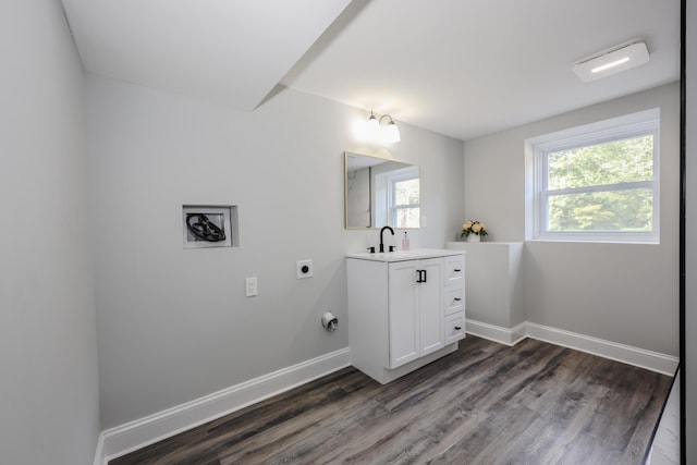 21 Ridgefield Dr, Milford, NH 03055 - bathroom featuring vanity, wood finished floors, and baseboards
