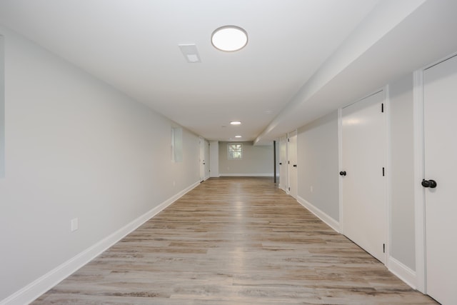 21 Ridgefield Dr, Milford, NH 03055 - hallway with baseboards, light wood finished floors, and recessed lighting